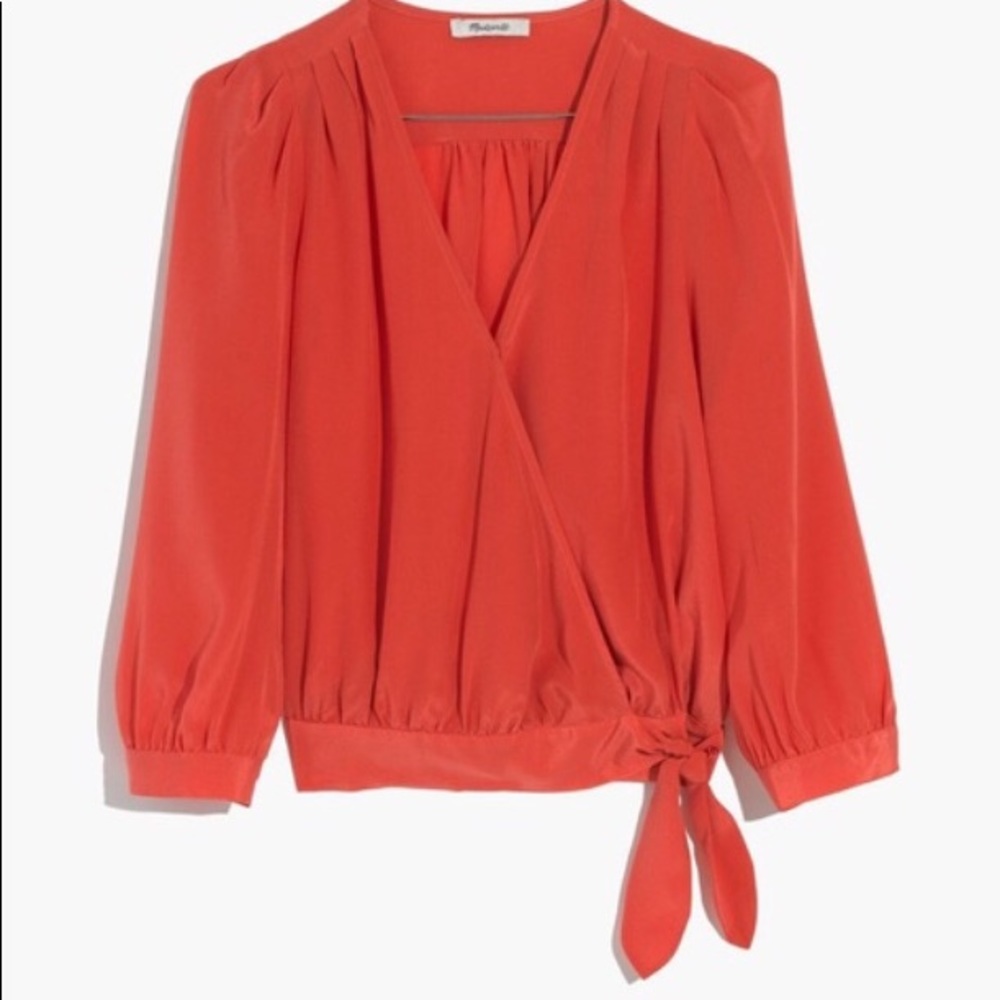 Madewell Silk Wrap Top - Brand New w Tags